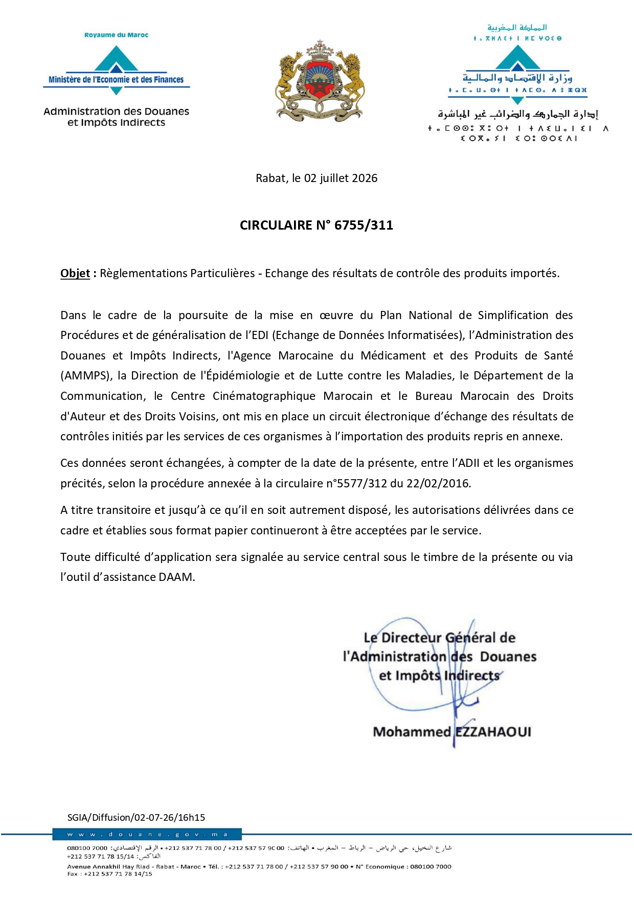 CIRCULAIRE N°98453